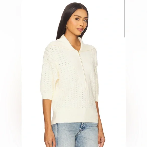 Varley Arney Half Zip Polo in Egret size small S - Picture 3 of 8